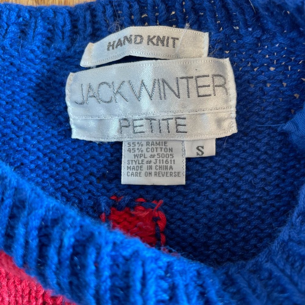 Vintage Jack Winter Petite Vibrant Colors Abstract Women’s Sweater Small - Picture 5 of 11